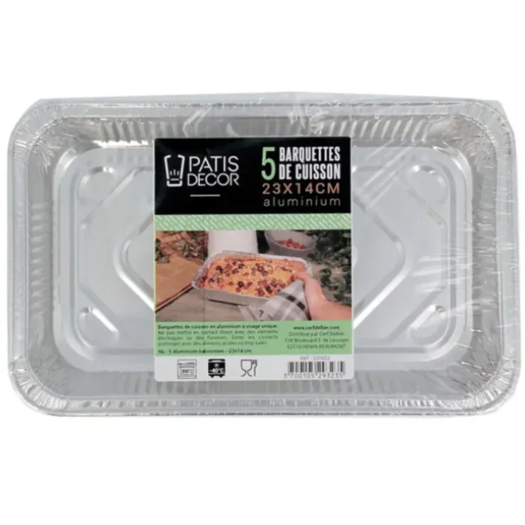 Cerf Dellier 5 Barquettes de cuisson alu 23 x 14 cm Online