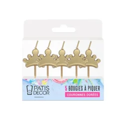 Cerf Dellier 5 bougies à piquer couronnes dorées New