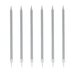 Cerf Dellier 12 bougies argentées hautes 13 cm Hot