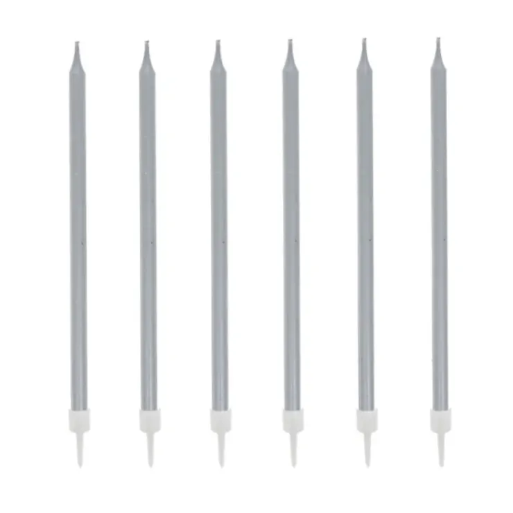Cerf Dellier 12 bougies argentées hautes 13 cm Hot
