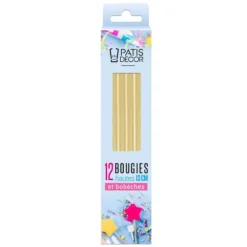 Cerf Dellier 12 bougies dorées hautes 13 cm New