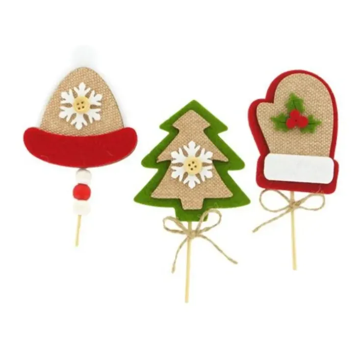Cerf Dellier 3 décors de Noël assortis en feutrine thème 3 Discount