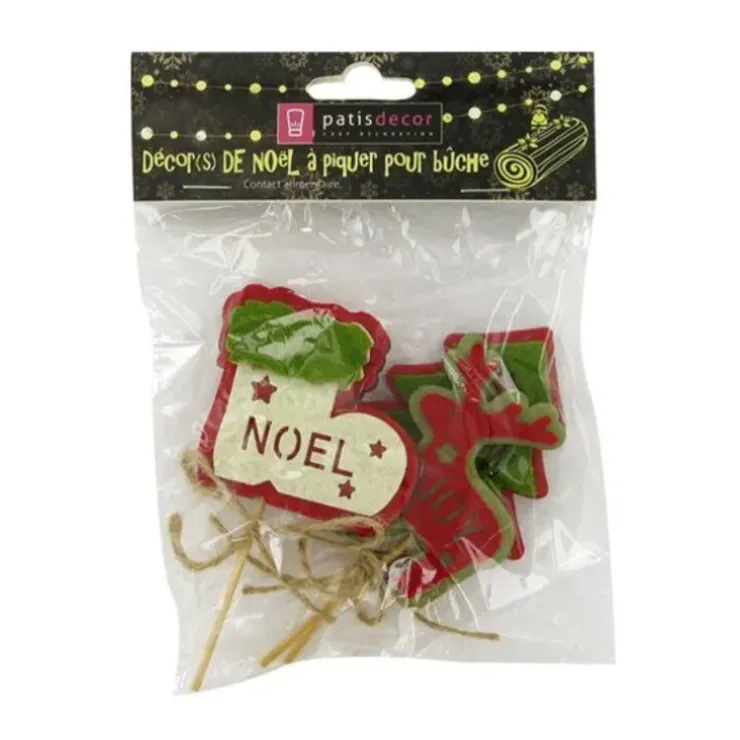 Cerf Dellier 3 décors de Noël assortis en bois thème 2 Hot