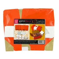 Cerf Dellier 5 Kits "Ballotin Orange 250 g + Fourreau Blanc" New