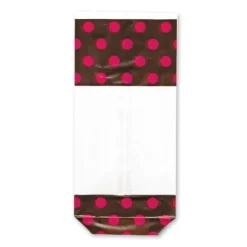 Cerf Dellier 10 sachets FC + liens chocolat/rose 12 x 26 cm Hot