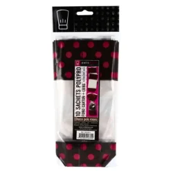 Cerf Dellier 10 sachets FC + liens chocolat/rose 12 x 26 cm Hot