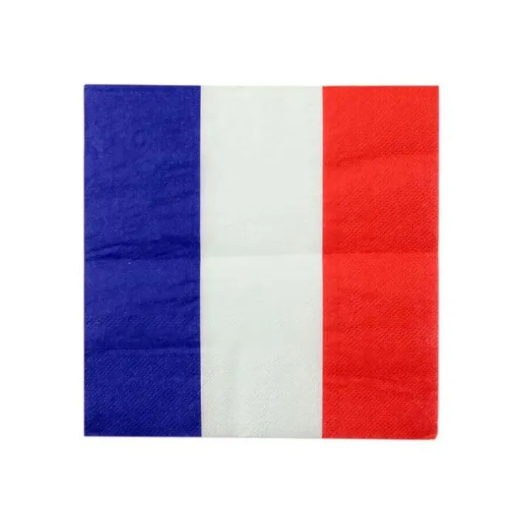 Cerf Dellier 50 Serviettes de table bleu blanc rouge Clearance