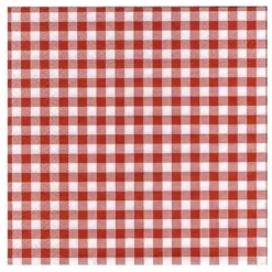 Cerf Dellier 50 Serviettes de table vichy rouge