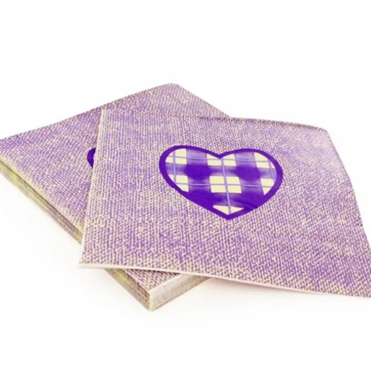 Cerf Dellier 20 Serviettes en papier coeur violet Patisdecor