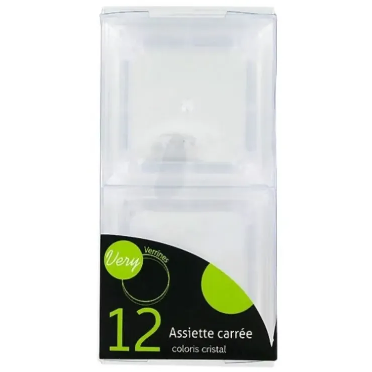Cerf Dellier Assiette Carrée Cristal Very Verrines (x12)