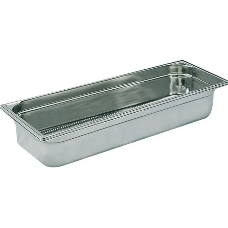 Cerf Dellier Bac gastronorme perforé inox - sans anse - GN 2/4 profondeur 10 cm New