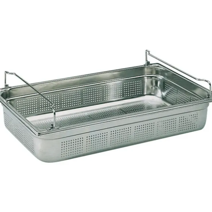 Cerf Dellier Bac gastronorme perforé inox - avec anses panier - GN 1/1 profondeur 20 cm Sale
