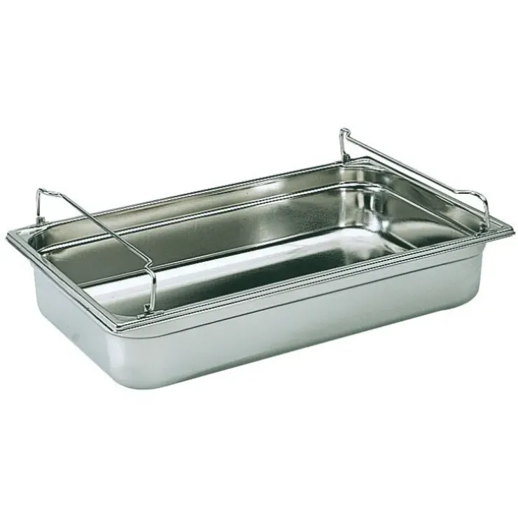 Cerf Dellier Bac gastronorme plein inox - avec anses panier - GN 1/1 profondeur 20 cm Discount