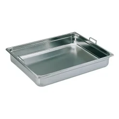 Cerf Dellier Bac gastronorme plein inox - avec anses escamotables - GN 2/1 profondeur 20 cm Best