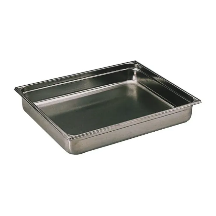Cerf Dellier Bac gastronorme plein inox - sans anse - GN 2/1 profondeur 6,5 cm