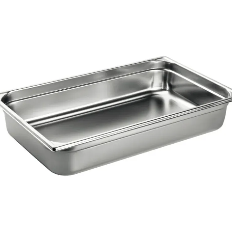 Cerf Dellier Bac gastronorme plein inox - sans anse - GN 1/1 profondeur 6,5 cm Clearance