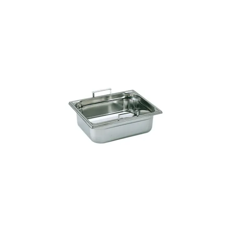 Cerf Dellier Bac gastronorme plein inox - avec anses escamotables - GN 1/2 profondeur 6,5 cm Online