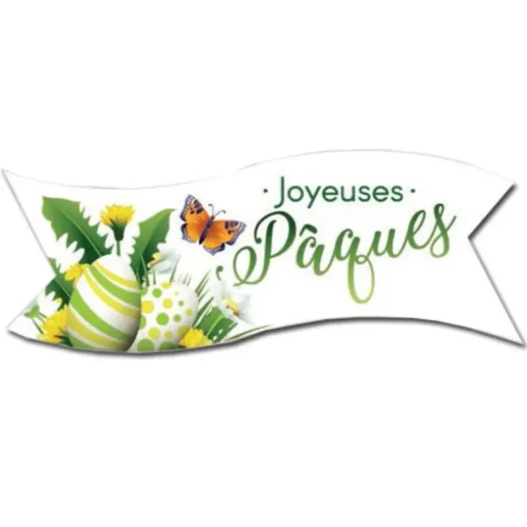 Cerf Dellier Banderoles azyme vertes Joyeuses Pâques (x24) Online