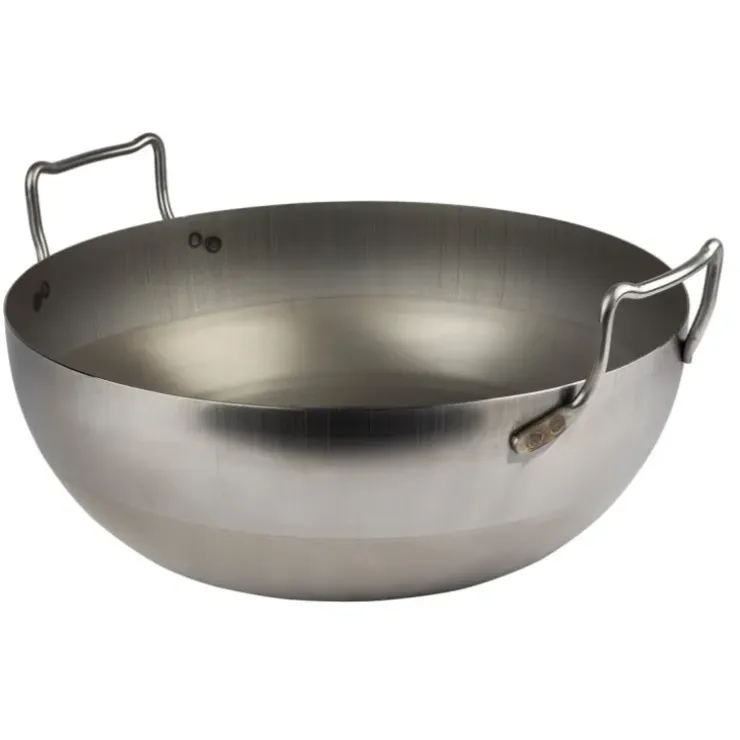 Cerf Dellier Bassine à friture en tôle d'acier noire sans panier 40 cm New