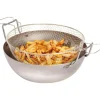 Cerf Dellier Bassine à friture en tôle d'acier noire avec panier 45 cm Clearance
