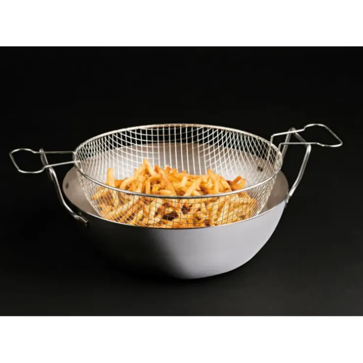 Cerf Dellier Bassine à friture en tôle d'acier noire avec panier 40 cm Best