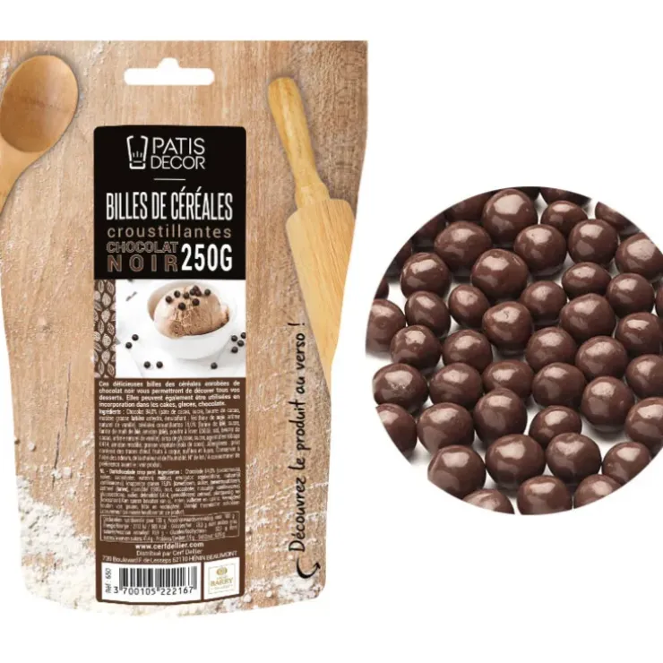 Cerf Dellier Billes céréales croustillantes de Chocolat Noir 250 g Outlet