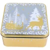 Cerf Dellier Boîte à biscuits de Noël dorée en métal Best