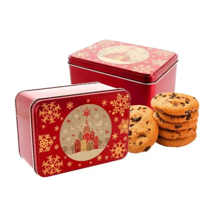 Cerf Dellier Boîte à biscuits de Noël en métal 14,1 x 10,1 x 7 cm Clearance