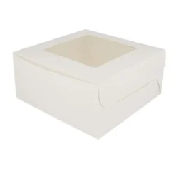 Cerf Dellier Boîte 4 cupcakes blanche 16 x 16 cm Discount