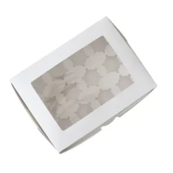 Cerf Dellier Boîte cupcakes blanche rectangulaire 32,5 x 25 x 9 cm Hot