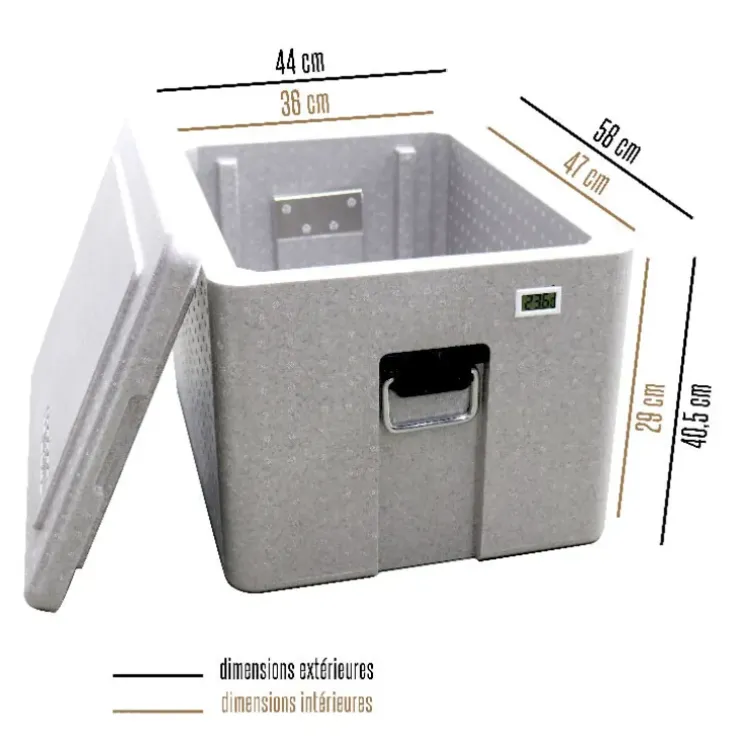Cerf Dellier Boîte isotherme 49L avec indicateur de température New