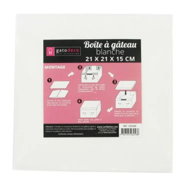 Cerf Dellier Boîte pâtissière 20,3 cm hauteur 20 cm