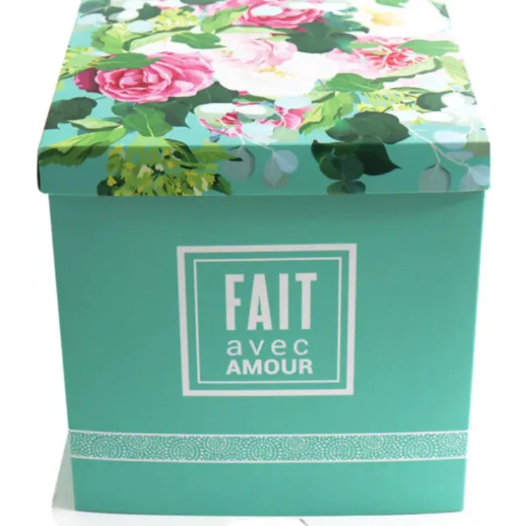 Cerf Dellier Boîte pâtissière bouquet de fleurs 21 x 21 x 22 cm Outlet