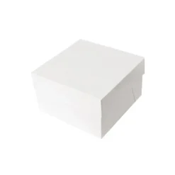 Cerf Dellier Boîtes pâtissières blanches 25x25 cm Hauteur 20 cm (x 10) Hot