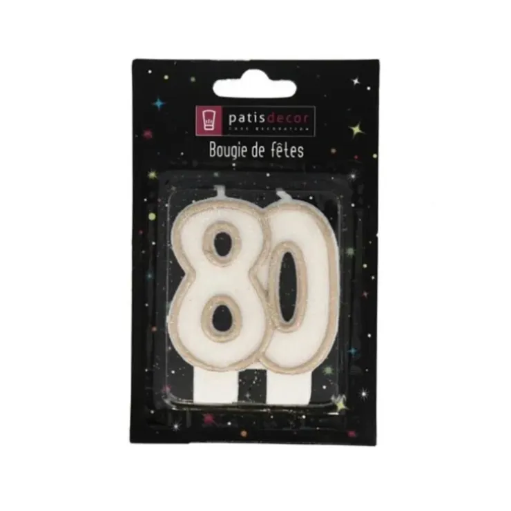 Cerf Dellier Bougie anniversaire 80 ans Best