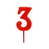 Cerf Dellier Bougie anniversaire chiffre 3 Rouge Discount