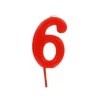 Cerf Dellier Bougie anniversaire chiffre 6 Rouge Sale