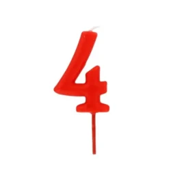 Cerf Dellier Bougie anniversaire chiffre 4 Rouge Outlet