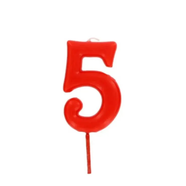 Cerf Dellier Bougie anniversaire chiffre 5 Rouge Clearance