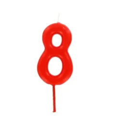 Cerf Dellier Bougie anniversaire chiffre 8 Rouge
