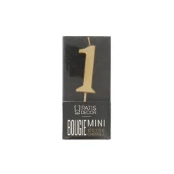 Cerf Dellier Bougie anniversaire dorée chiffre 1 Clearance