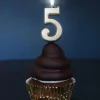 Cerf Dellier Bougie anniversaire dorée chiffre 5 Discount