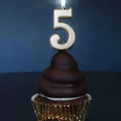 Cerf Dellier Bougie anniversaire dorée chiffre 5 Discount