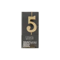 Cerf Dellier Bougie anniversaire dorée chiffre 5 Discount