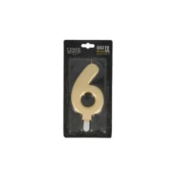 Cerf Dellier Bougie anniversaire dorée XXL chiffre 6 Clearance