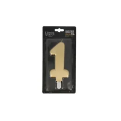 Cerf Dellier Bougie anniversaire dorée XXL chiffre 1 New