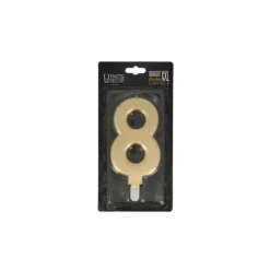 Cerf Dellier Bougie anniversaire dorée XXL chiffre 8 New