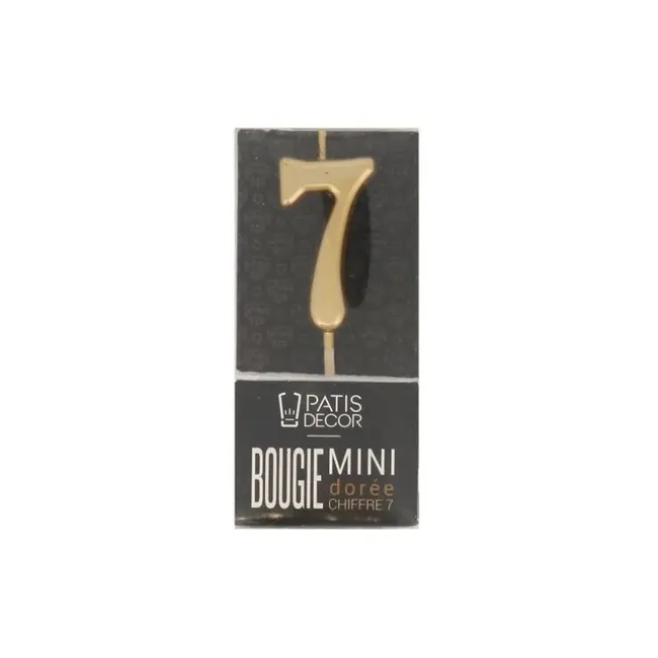 Cerf Dellier Bougie anniversaire dorée chiffre 7 Clearance