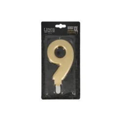 Cerf Dellier Bougie anniversaire dorée XXL chiffre 9 Discount