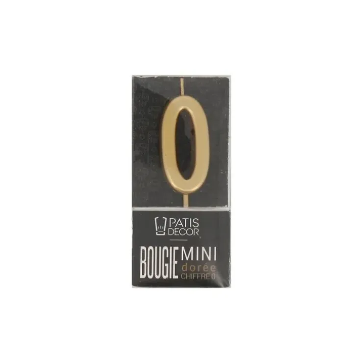 Cerf Dellier Bougie anniversaire dorée chiffre 0 Clearance